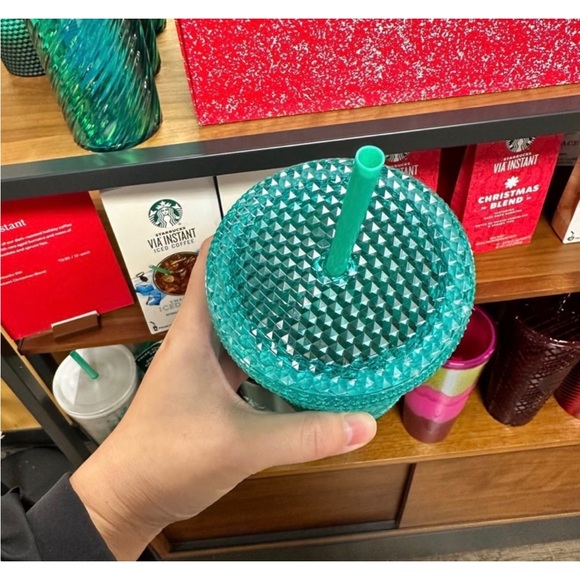 Starbucks Ombre Mint Green Studded Tumbler Cold Cup Gradient 16oz Grande 2022 - Picture 3 of 5